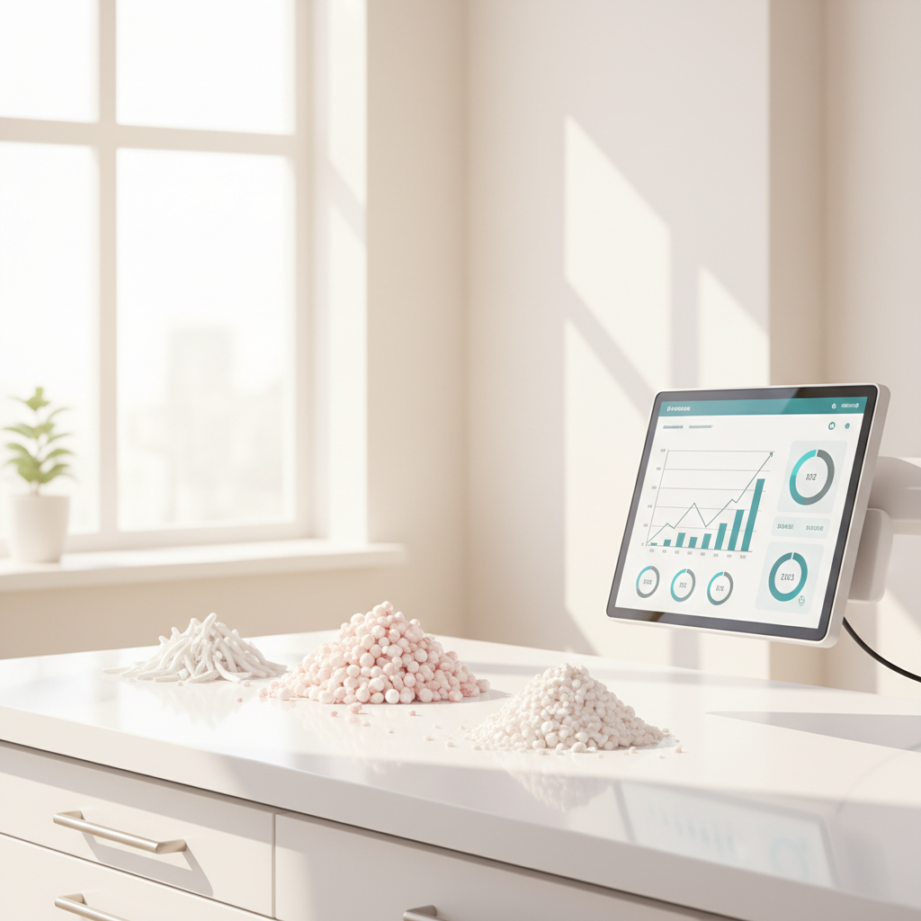 Dental clinic scene with bone samples, digital dashboard, and clinical data in bright, modern setting.