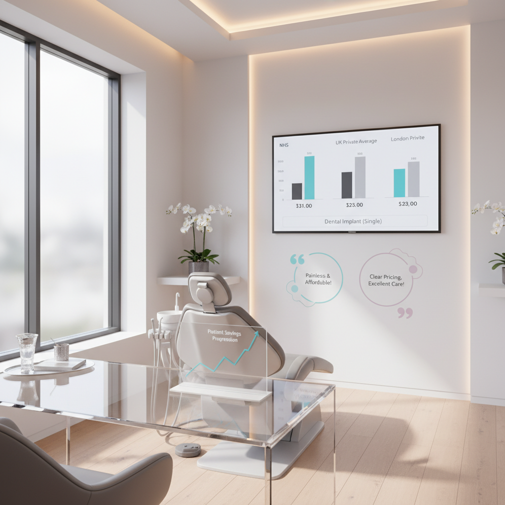 Modern dental clinic treatment room with digital chart