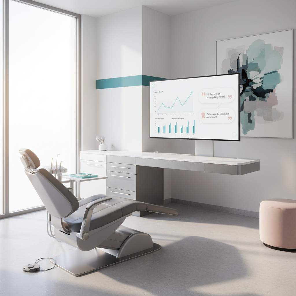 Modern dental clinic treatment room with digital equipment