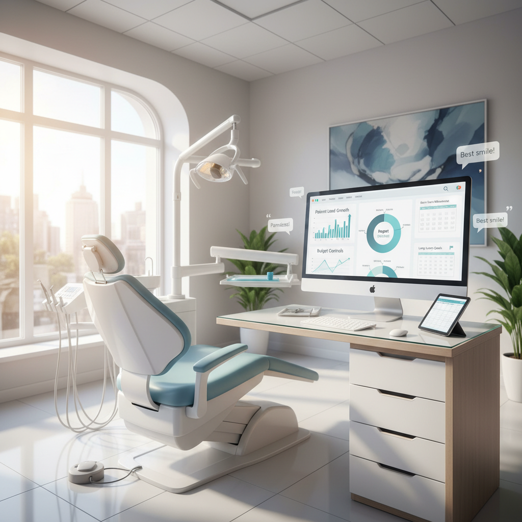 Modern dental clinic with dashboard calendar