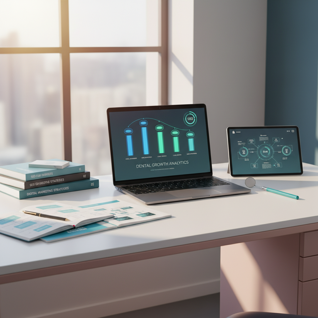 Dental clinic workspace with SEO dashboard