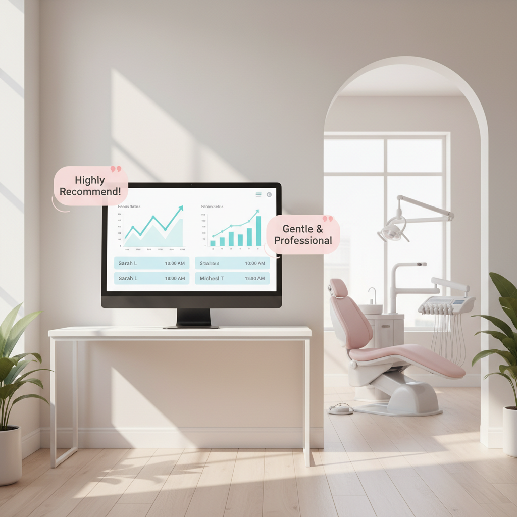 Modern dental office with digital dashboard treatment