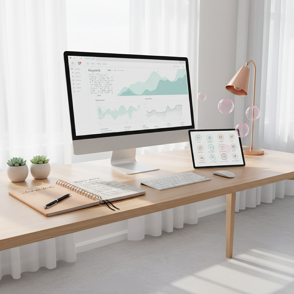 Modern dental workspace with digital dashboard