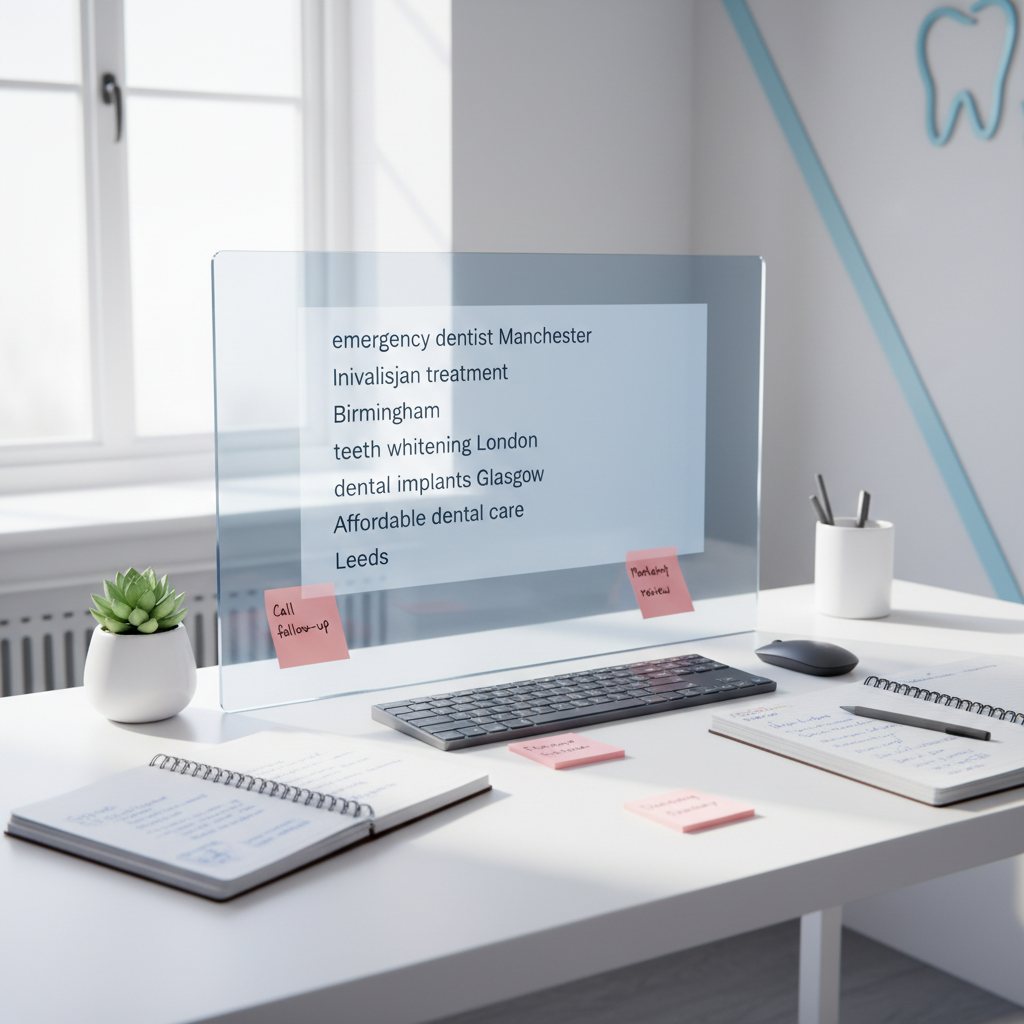 Modern dental workspace with digital screen display