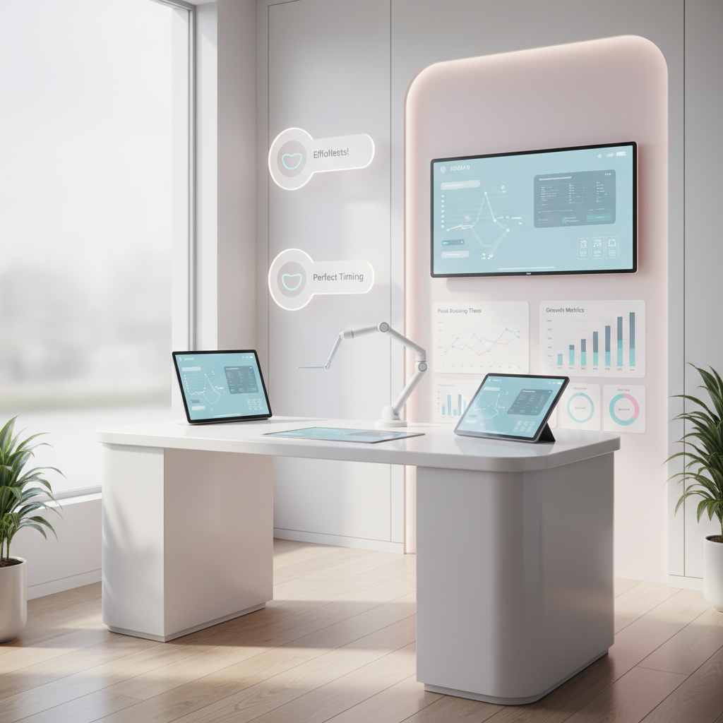 Modern dental treatment room with digital devices