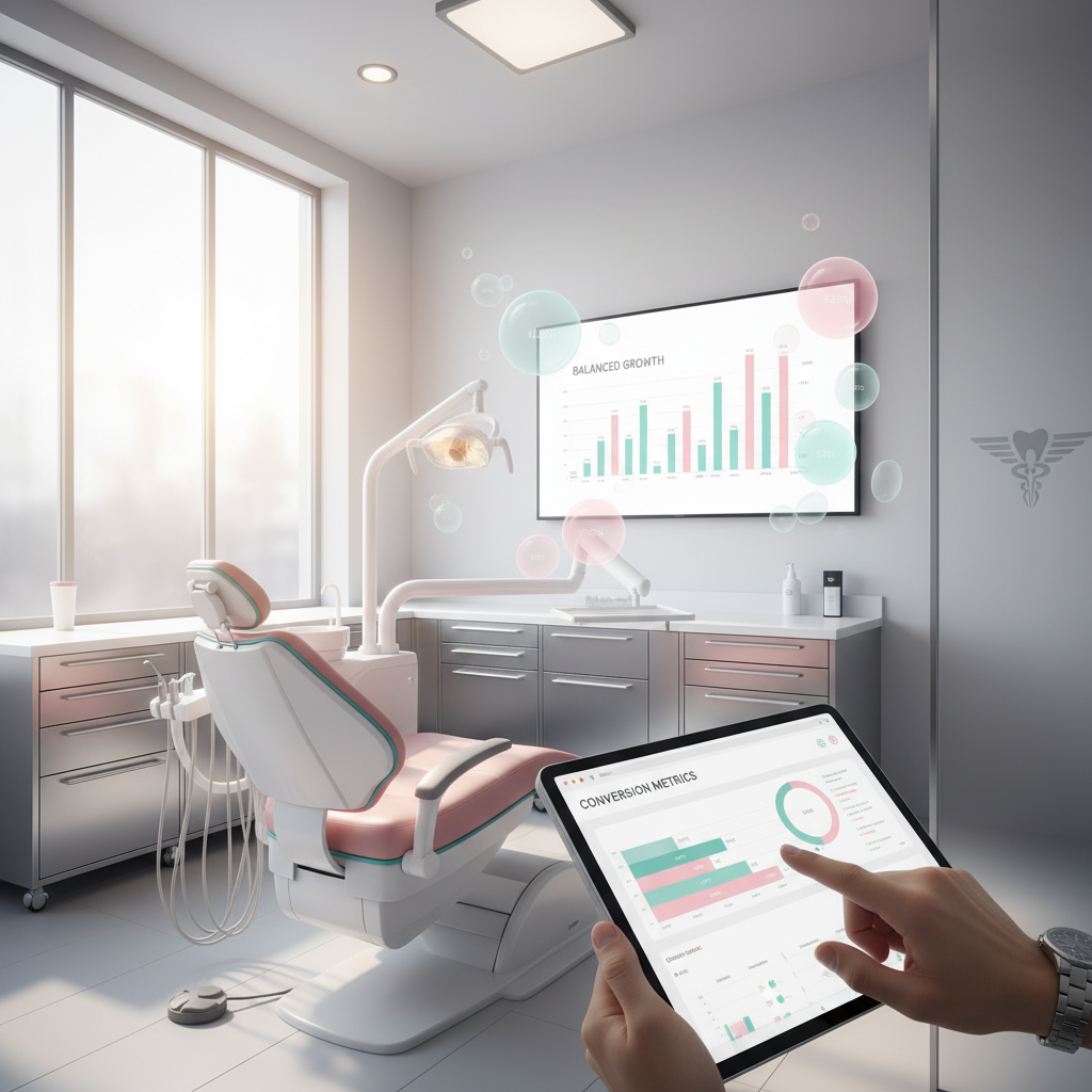 Modern dental treatment room with digital screens