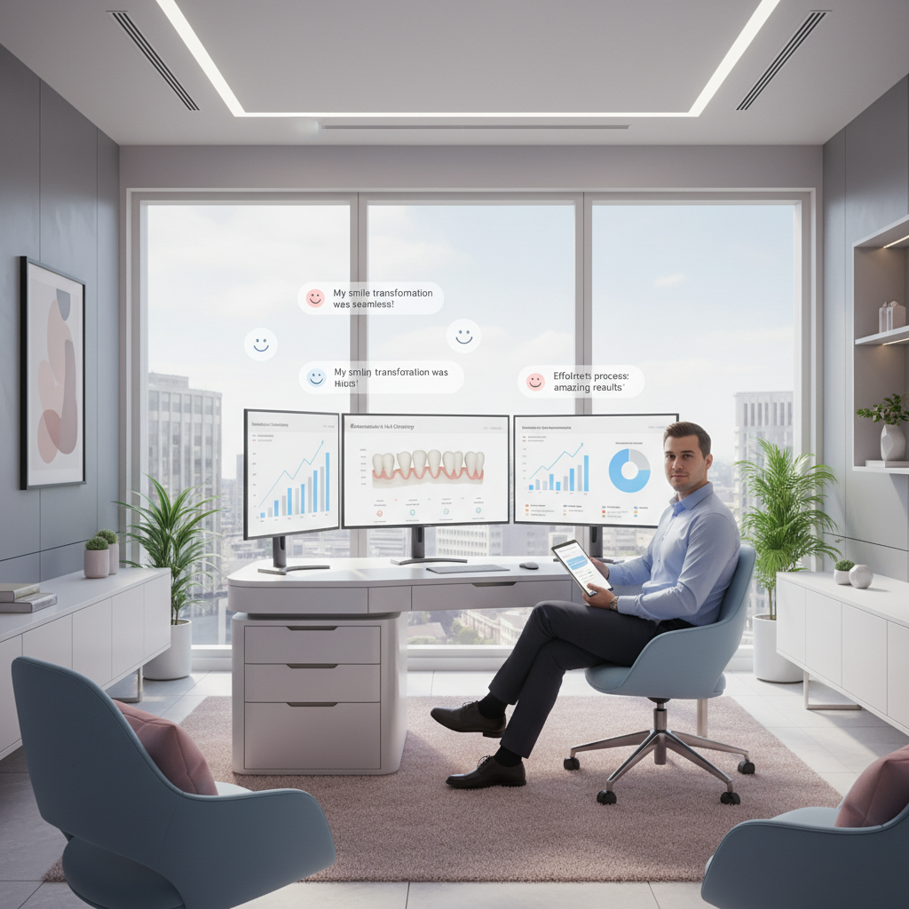 Modern orthodontic consultation room with digital equipment