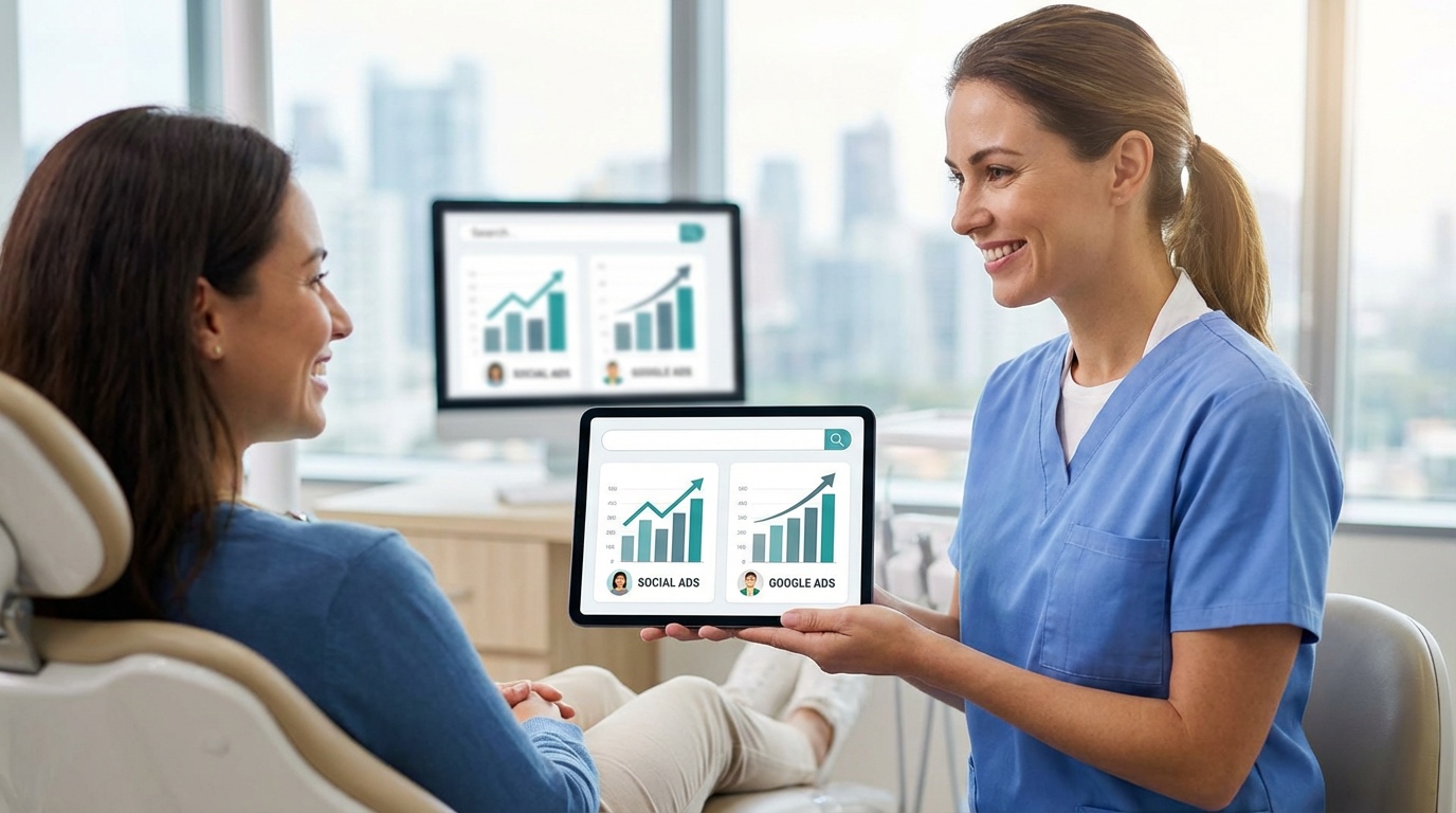 Compare social media ads and Google Ads for Invisalign.