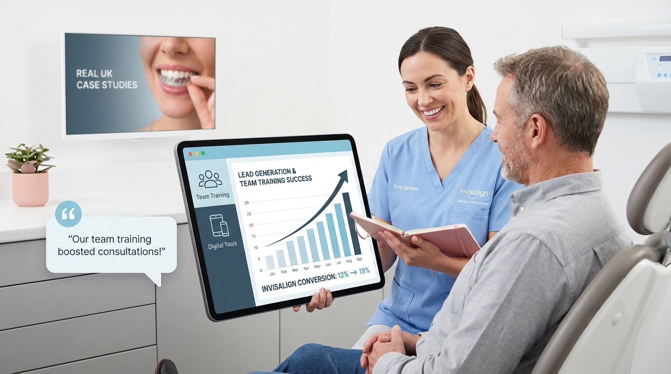 Compare team training and lead gen for Invisalign conversion.