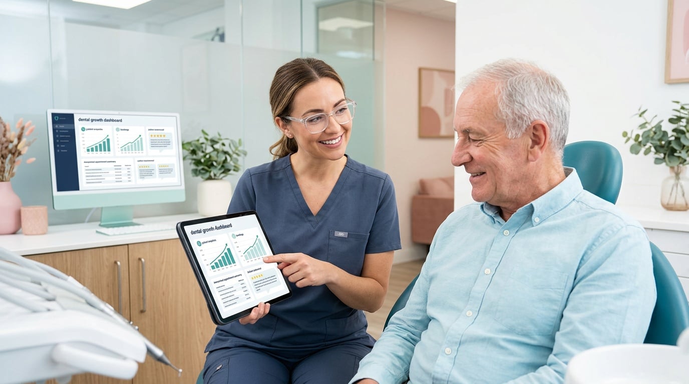 Hybrid dental marketing model combining in-house and specialist services