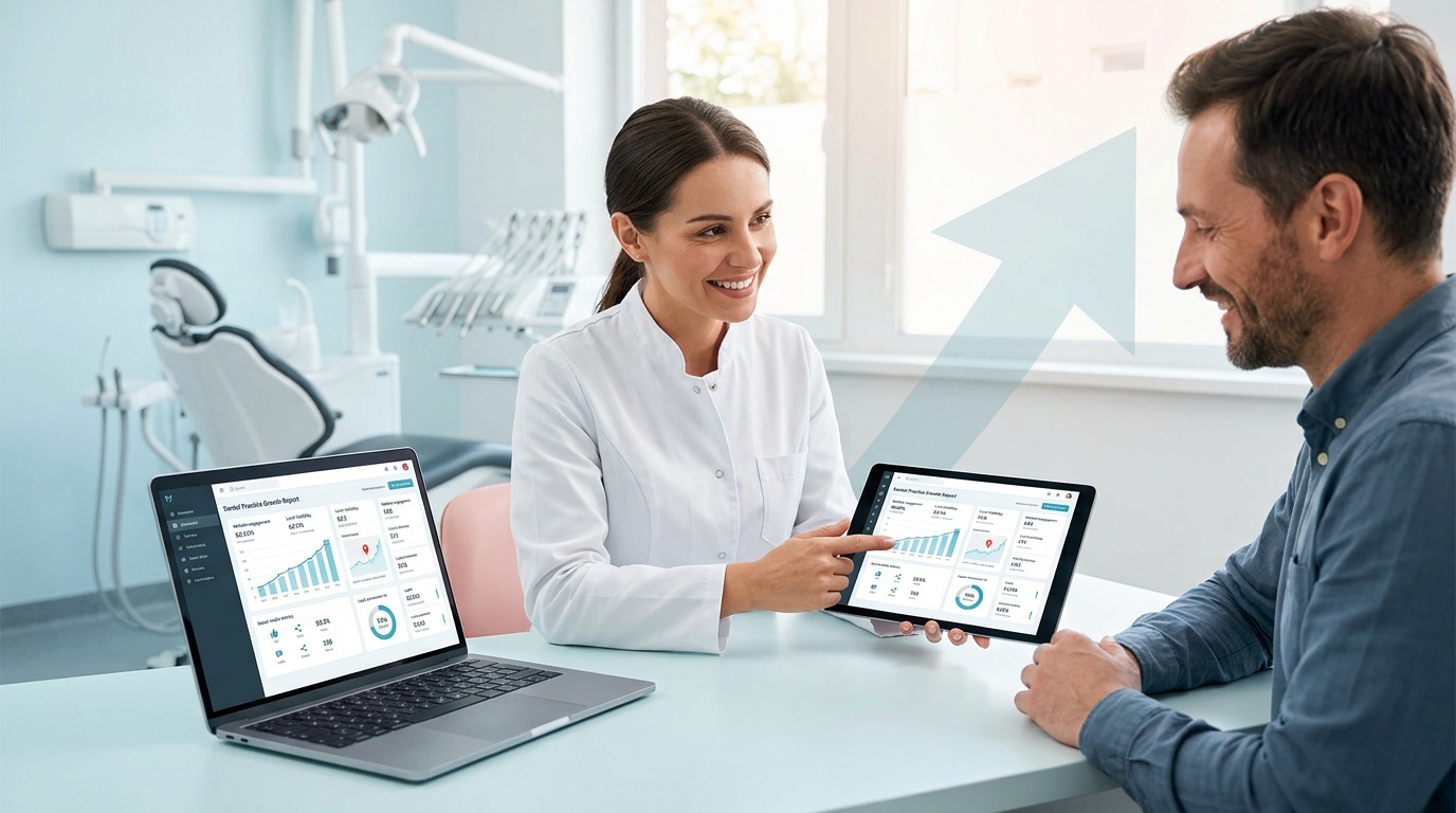 Dental SEO report with local search performance data