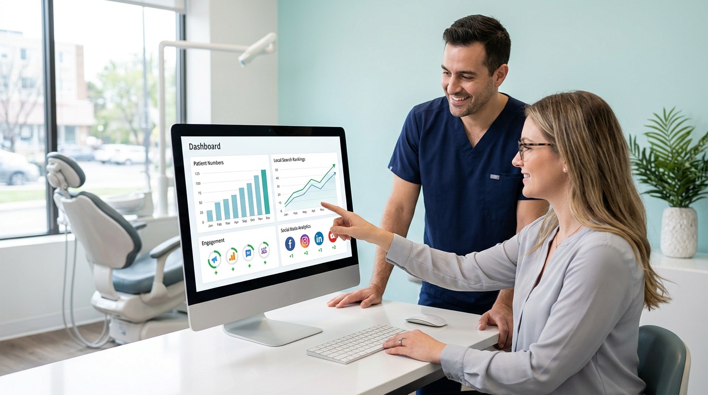 SEO and social reporting metrics for a dental practice