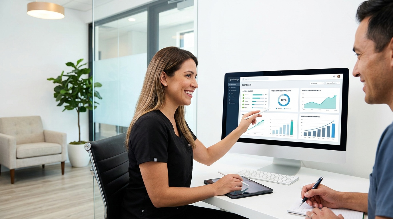 Spreadsheet showing Invisalign review themes and consultation tracking