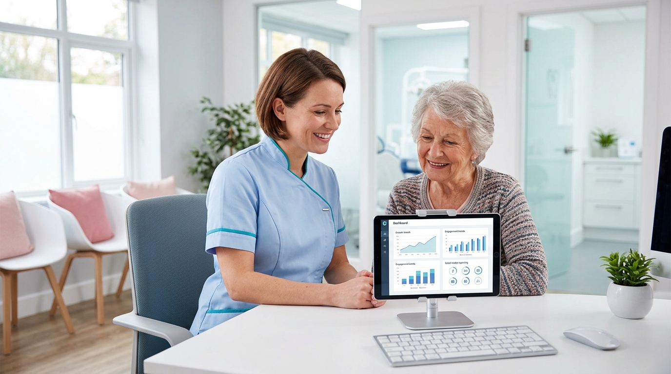 Social media content performance report for a dental clinic