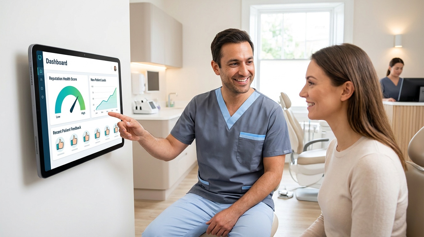 Dental team maintaining an ongoing online reputation review process