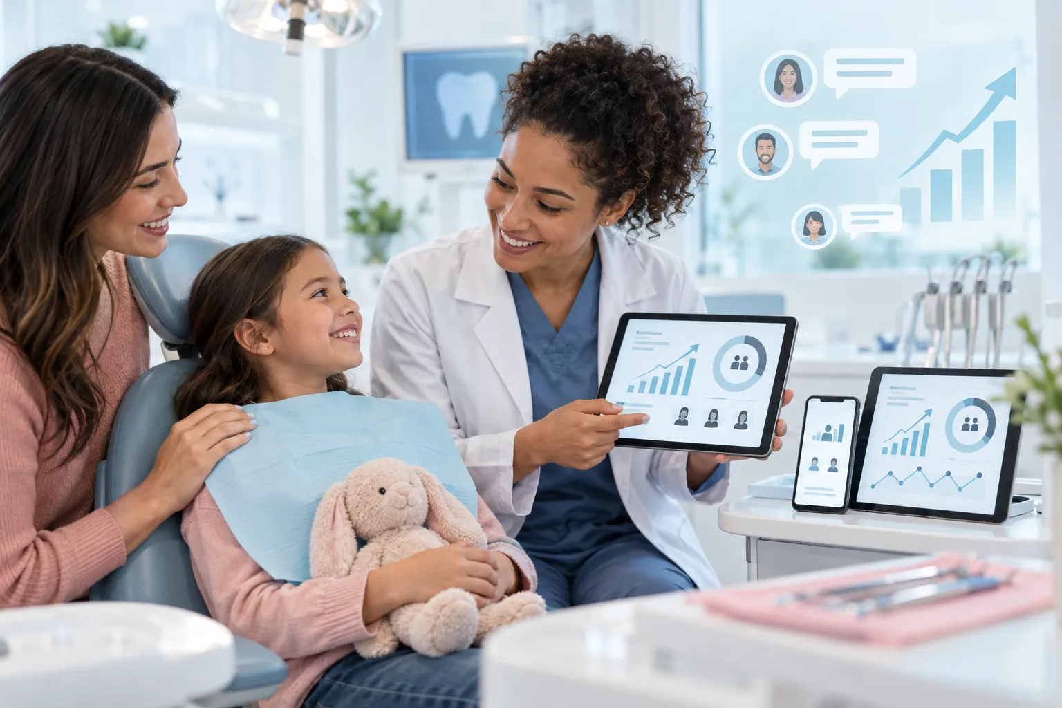 Modern digital dental marketing graphic highlighting free NHS children's check-ups